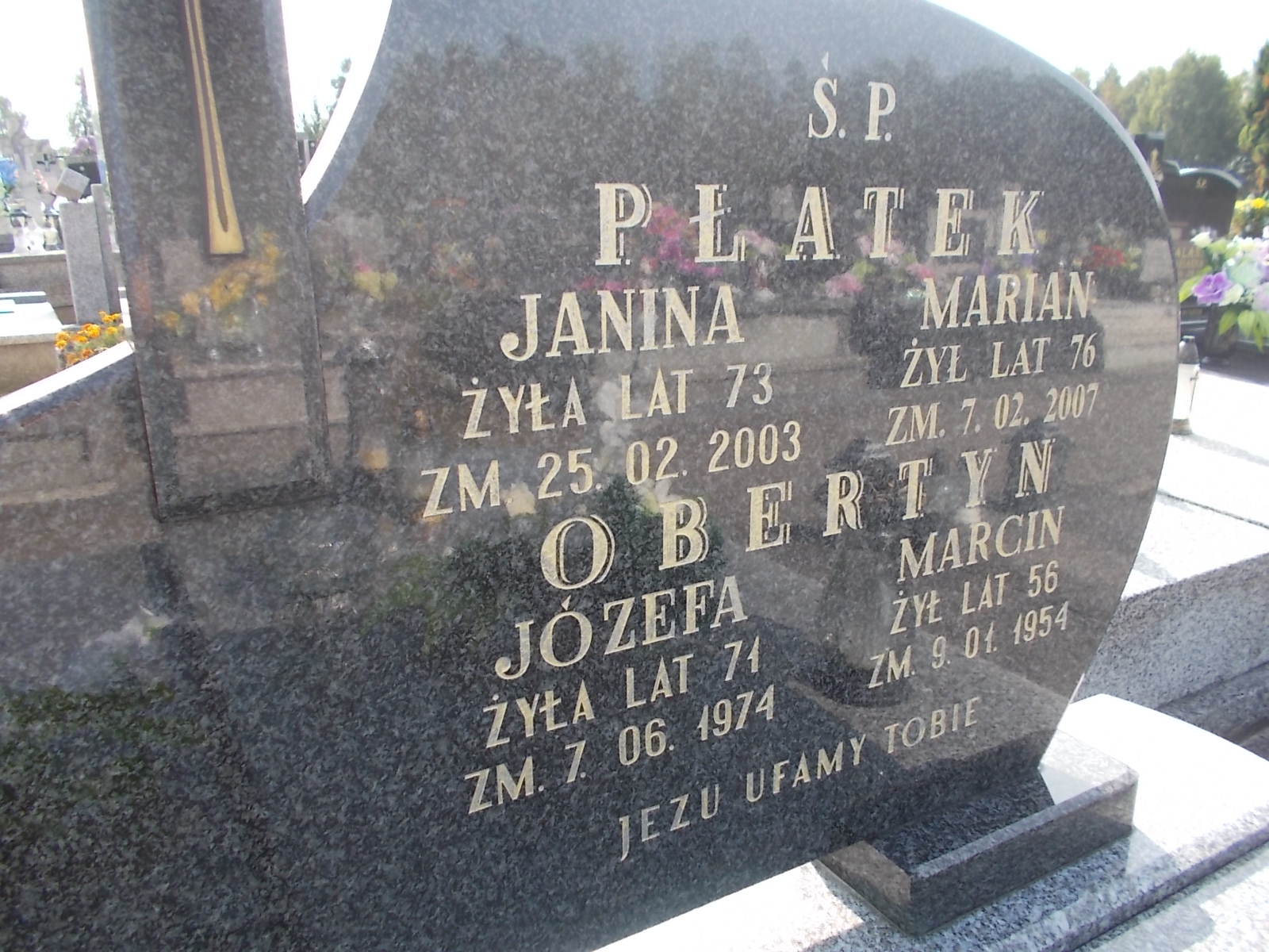 Janina Płatek Dąbrowa Zielona - Grobonet - Wyszukiwarka osób pochowanych